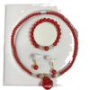 Conjunto de Colar de Cinábrio Três Peças Pulseira de Areia Roxa e Dourada Colar de Areia Vermelha Contas Mãe Pérola Conjunto de Caixa de Presente