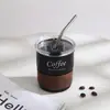 Copo de vinho de aço inoxidável 304 camada única degrau xícara de café copo andorinha copo de água conveniente borda copo de acampamento com LOGO impresso