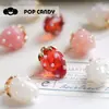 DIY Estilo Japonês Doce e Fofo Colorido Pingente de Morango de Resina Brincos Feitos à Mão Joias Acessórios para Colar Materiais