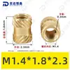 Porca de Cobre com Trama Diagonal Dupla com Peças Embutidas Derretidas a Quente e Inserções com Furo Passante, Porca de Cobre Moldada por Injeção M1.4M1.6M1.7M2M3