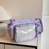 Nova Bolsa Transparente Casual Tendência Outono/Inverno 2026, Visível no Ombro, para Estudantes, Bolsa Transversal Popular de Moda