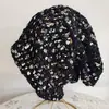 Gorro de Pompón con Lentejuelas Tejido a Mano Estilo Celebridad de Internet Gorro de Punto de Color Sólido Retro Gorro de Punto Retro Delgado