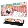 Mouse Pad Bonito de Anime com Borda Travada, Mouse Pad de Tecido Grande, Mouse Pad para Laptop, Mouse Pad de E-Sports, Mouse Pad para Teclado de Mesa