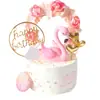 Decoración de Pastel de Cumpleaños Cisne de Fuego Decoración de Flamenco Rosa Escena de Pastel de Cumpleaños Decoración de Pastel Disfraz