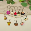 Llavero de Comida de Dibujos Animados Colgante de Llave de Dibujos Animados DIY para Mochila Escolar Teléfono Móvil Llave de Coche Colgante de Bolsa de PVC Venta al por Mayor