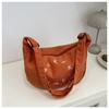 Bolsa Tote de Ombro Cor Sólida para Estudante Universitário Estilo Japonês Coreano Macia Dobrável Grande Capacidade Bolsa Feminina Veludo Listrado Casual Bolsa Transversal