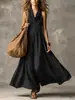 Vestido de Verano sin Mangas con Cuello en V, Holgado y Adelgazante, Falda Larga con Dobladillo Amplio, Ropa para Mujer Estilo Vacaciones al por Mayor - Amazon Temu