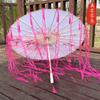 Novo Estilo Chinês Guarda-chuva de Seda Antigo Borla Fita Dinastia Han Sessão de Fotos Acessórios de Guarda-chuva de Papel de Óleo Feminino Clássico Qipao Guarda-chuva para Fotografia