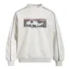 Moletom Crewneck Estilo Americano com Estampa Desgastada para Homens, Primavera/Outono, Solto, Casual, Ins, Marca Tendência, Costura Contrastante, Roupa Esportiva