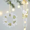 Floco de neve de Natal Árvore de Natal Acrílico Borda Dourada Floco de Neve Transparente Formato de Árvore de Natal Janela Floco de Neve Pêndulo Decorativo