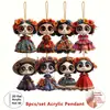 Figura de Gato Catrina Acrílica Plana Mexicana Ornamento Estilo 2D82D Único Acrílico Plano Design Simples