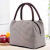 Bolsa para lonchera, lonchera portátil, lonchera de mano engrosada con papel de aluminio, lonchera con bolsa aislante de lona de arroz
