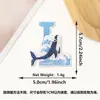 Patche Bordado Letra 26 Baleia Novo Desenho Animado Transfronteiriço Onda Azul e Branca Adesivo Termocolante Patche Decorativo Patche para Roupa