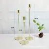Portavelas de Hierro, Portavelas de una Cabeza para Mesa de Comedor, Adorno Dorado Galvanizado Nórdico para Boda, Decoración Festiva para el Hogar
