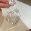 Pulseira Delicada Estilo Francês com Imitação de Cristal Rosa, Exquisita e Simples, com Contas Transparentes e Claras, Versátil, Delicada, Doce, Joia de Mão da Moda para Mulheres