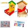 Amazon Artesanía de Madera Comedero Colgante para Exteriores Pintado Graffiti Colibrí Abeja Juguete Comedero para Pájaros para Niños