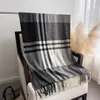 Cachecol/Xale Quente de Xadrez Doce Estilo Coreano para Outono e Inverno, Versátil com Franjas para Casal, Falso Cashmere