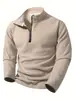 Sudadera con capucha para hombre estilo europeo, otoño/invierno, nueva, cuello alto, polar, media cremallera, manga larga, casual, moderna, versátil