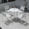 Mesa y Silla de Exterior Combinación de Cafetería Exterior Columpio Ocio Patio Jardín Terraza Estructura de Aluminio Resistente a la Lluvia Mesa y Silla Exterior Sencilla