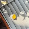 Pingente de calcedônia de ágata amarelo gelo em forma de ovo de pombo, colar de jade de ágata feminino, suprimento para live stream, múltiplos estilos disponíveis