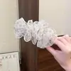 Pinza de Plátano Plegada Floral Pequeña Estilo Coreano Temperamento de Alta Gama Versátil Pinza para Cola de Caballo Nuevo Pinza para el Cabello de la Parte Posterior de la Cabeza Accesorio para el Cabello