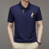 Polo de manga corta para hombre, estilo papá de mediana edad, de verano, de alta gama, informal, de negocios, con bordado, camiseta de manga corta