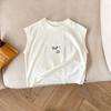 Camiseta sin mangas de verano para niño de algodón puro con estampado, camiseta fina de verano para niños, top con letras para niño, ropa infantil para bebé