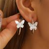 Aretes Redondos de Mariposa Aguja de Plata Estilo Coreano Simple Elegante Versátil Aretes Nicho Estilo Cool Aretes de Gama Alta al Por Mayor
