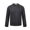 Camiseta de manga longa Magic Bear, estilosa e legal, cor pura suave, para homens, corte casual e relaxado, ombro normal, gola redonda, camada base