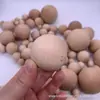 Bolas de Madera Maciza de Haya, Color Madera Natural, Cuentas de Madera Grandes, Hecho a Mano para Bricolaje, Se Pueden Perforar, en Stock, Cuentas de Madera de Color Madera Natural