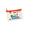 Monedero Navideño Infantil de PVC Transparente Lindo Portátil Bolsa de Cosméticos Regalo Navideño para Estudiante Bolsa para Auriculares