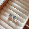 Aretes de Cristal Cuadrado de Moda de Alta Gama para Combinar con Todo Aretes Colgantes Geométricos Redondos Simples Aretes Flash Distintivos