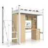 Cama con Mesa Combinada Cama con Marco de Hierro Blanco con Escalera de Seguridad Dormitorio de Estudiantes Universitarios Dormitorio de Empleados Corporativos