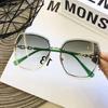 Nuevas gafas de sol sin montura con borde de diamante, tendencia de moda coreana, gafas de montura grande, gafas de película oceánica, gafas de influencer, venta al por mayor