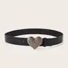 Cinturón Retro Casual de Moda para Mujer con Decoración de Corazón Texturizado Cinturón de Accesorio para Chicas Populares para Jeans y Faldas