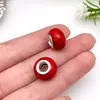 1 Serie Roja Color Resina Cuentas Redondas Punto Diamante Agujero Grande Cuentas Hecho a Mano DIY Pulsera Pulsera Cuentas Accesorios de Joyería