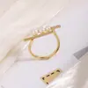 Anillo Sencillo de Doble Fila para Equilibrio con Perlas de Agua Dulce Naturales Color Cobre Dorado Chapado Zirconita Micropavimentada Conservación de Color Venta al por Mayor