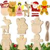 Decoração de árvore de Natal de madeira de boneco de gengibre transfronteiriço ornamentos peças de madeira inacabado DIY pintado pingente de placa Natal INS