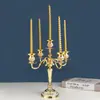 Portavelas Estilo Europeo para Sala de Estar en Casa, Lujo Ligero Tres Cabezas Creativo Boda Cinco Retro Romántico Portavelas Decoración para Cena a la Luz de Velas