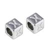 Venta caliente transfronteriza de accesorios de letras cuadradas perforadas de acero inoxidable de 7 mm, colgante de oro galvanizado, accesorios para collar DIY