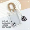 Portatarjetas Transparente Fresco y Sencillo con Correa para el Cuello de Dibujos Animados para Estudiantes, Protector de Tarjeta de Identificación, Tarjeta de Comedor para Hombres y Mujeres, Protector de Foto de Idol