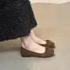 Nuevos Zapatos Planos de Satén Cuadrados Elegantes Estilo Francés para Mujer Primavera 2025 Estilo Hada para Combinar con Faldas