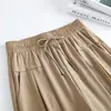 Pantalones Culotte Cortos de Moda Casual Sueltos con Puntadas Plisadas Pantalones de Pierna Ancha Elegantes Verano 2024