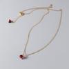 Nalan Prata S925 Luxo Acessível Doce Diamante Vermelho Colar Estilo Ins Design de Nicho Pingente de Coração Corrente para Clavícula Y01448