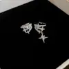 Pendientes de Zirconia Fuego de Aguja Plateada, Pendientes de Moda y Versátiles, Lujo Accesible, Gama Alta, Pendientes Sencillos, Diseño de Nicho