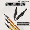 Atacado do Fabricante Seta Espiral Rotativa em Forma de Folha de 125 Grãos Acessórios para Arco e Flecha, Pontas de Flecha Intercambiáveis para Arcos Compostos e Caça