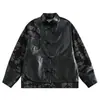 Jaqueta de couro retro estilo japonês Rumeng, novo estilo chinês, com botões, gola alta, para homens, outono, corte solto, moderna, para ir ao trabalho, versátil, top casual