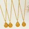 Colar Feminino Francês de Luxo Acessível Geométrico Quadrado Gota d'Água Estrela de Oito Pontas Zircônia Corrente para Clavícula Aço Titânio Banhado a Ouro 18K