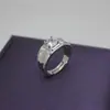 Anel Aberto Estilo Coreano para Casal com Microincrustação de Zircônia, Anel Masculino Brilhante e Charmoso com Diamante, Atacado do Fabricante