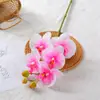 Flor Artificial Phalaenopsis de 9 Cabezas de Alta Calidad Set de Flores Artificiales Táctiles Decoración Hotel Dormitorio Decoración Floral Adornos Flores Secas